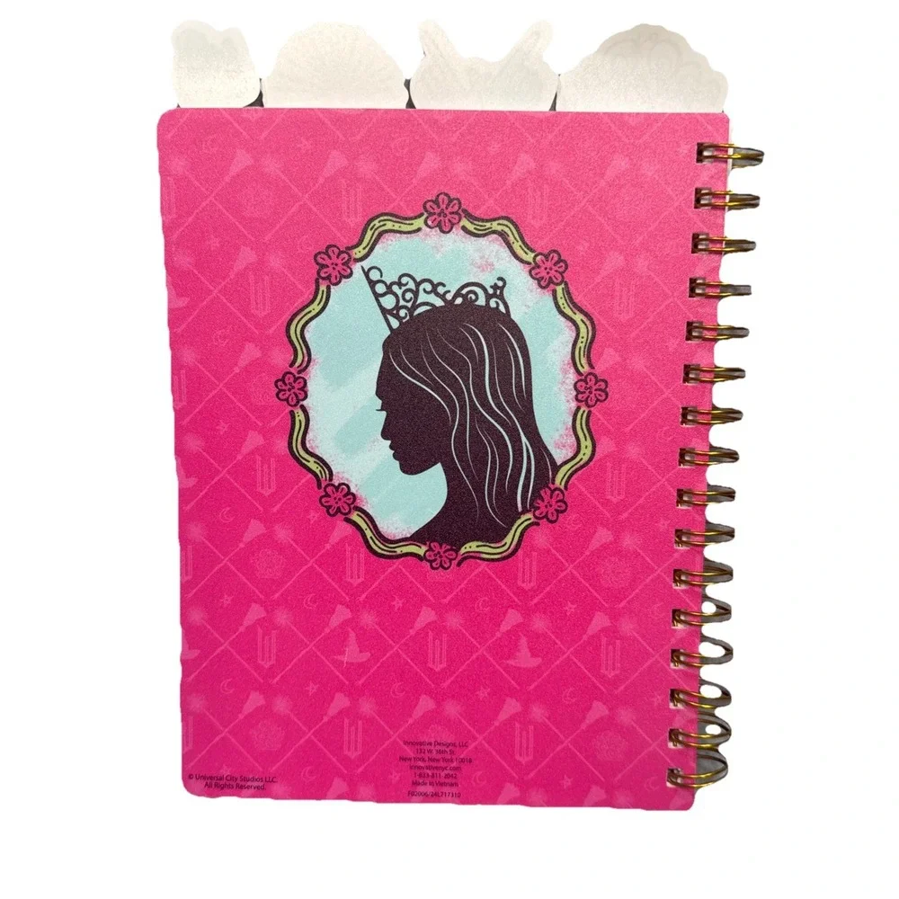 Universal Studios Wicked Glinda Spiral‎ Notebook Tabs Journal Pink 6x9